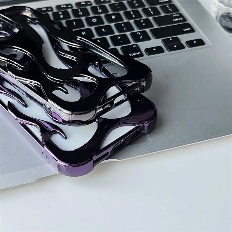 New 3D Flame pattern Hollow Slim Phone Case for iPhone 16 15 14 13 12 11 Pro Max 16E 15 14 16 Plus Shockproof Protective Cover New 3D Flame pattern Hollow Slim Phone Case for iPhone 16 15 14 13 12 11 Pro Max 16E 15 14 16 Plus Shockproof Protective Cover