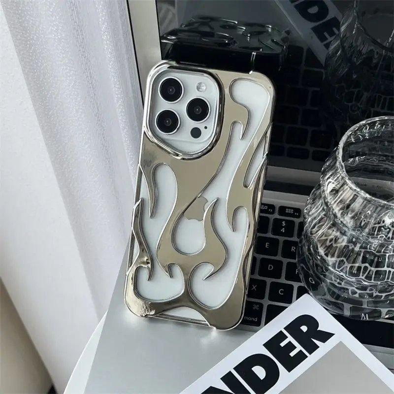 New 3D Flame pattern Hollow Slim Phone Case for iPhone 16 15 14 13 12 11 Pro Max 16E 15 14 16 Plus Shockproof Protective Cover New 3D Flame pattern Hollow Slim Phone Case for iPhone 16 15 14 13 12 11 Pro Max 16E 15 14 16 Plus Shockproof Protective Cover