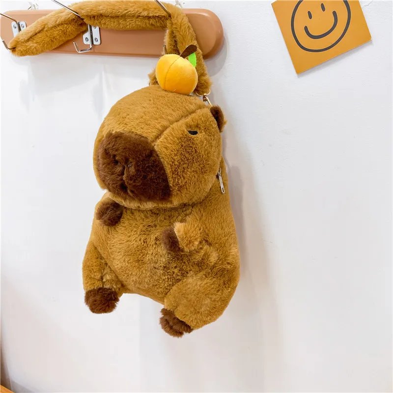 Cute Soft Plush Capybara Backpack Girl Fashionable Crossbody Bag for Women Kawaii Shoulder Bag for Children Gifts for Girlfriend