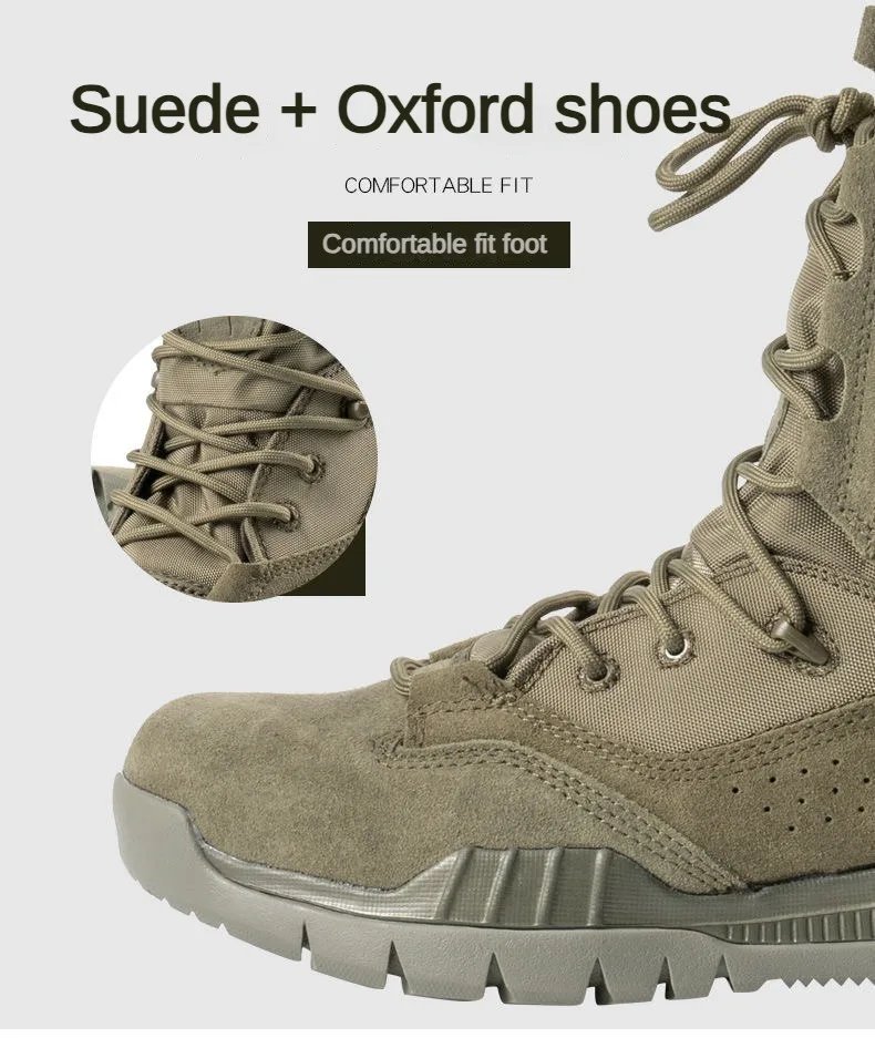 Men's Outdoor Combat Boots Mountaineering Training Shoes Lightweight Waterproof Tactical Boots Hiking Mesh Shoes