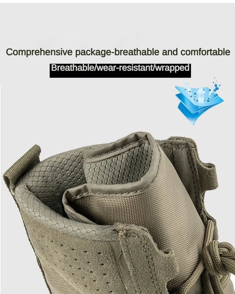 Men's Outdoor Combat Boots Mountaineering Training Shoes Lightweight Waterproof Tactical Boots Hiking Mesh Shoes