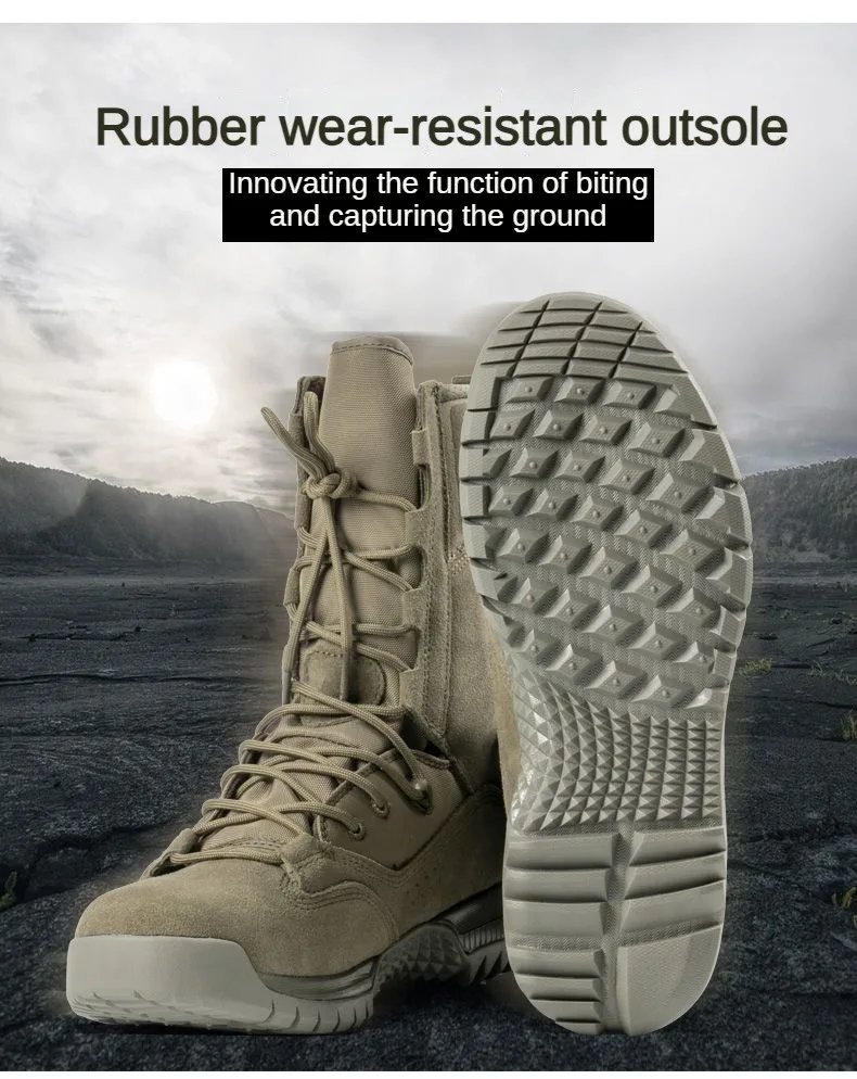 Men's Outdoor Combat Boots Mountaineering Training Shoes Lightweight Waterproof Tactical Boots Hiking Mesh Shoes