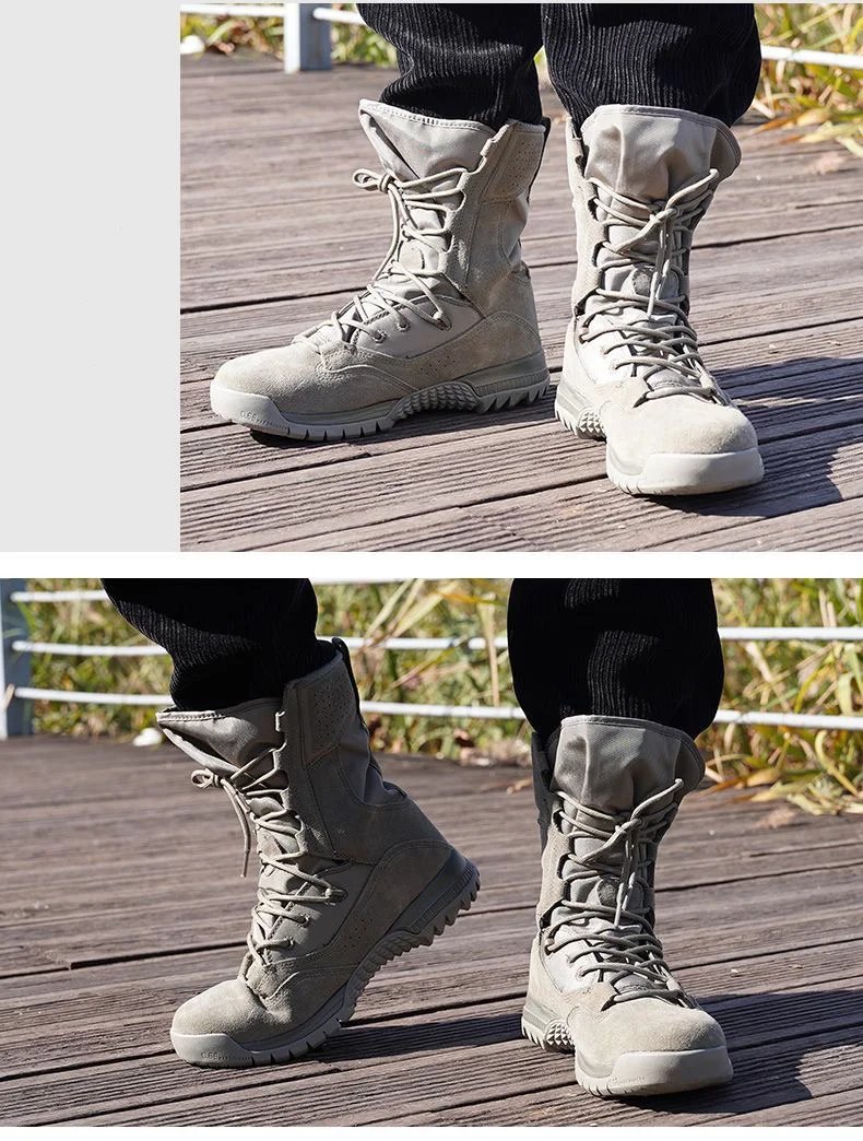 Men's Outdoor Combat Boots Mountaineering Training Shoes Lightweight Waterproof Tactical Boots Hiking Mesh Shoes