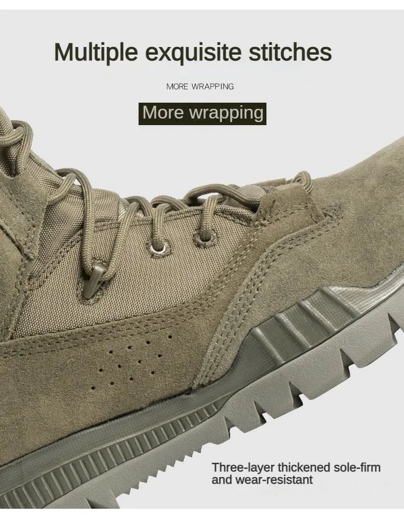 Men's Outdoor Combat Boots Mountaineering Training Shoes Lightweight Waterproof Tactical Boots Hiking Mesh Shoes