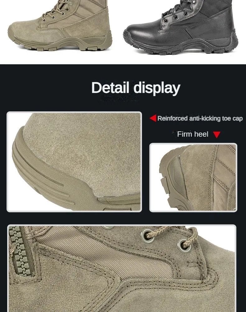 2025 New High Top Combat Boots Green Desert Brown Boot Lightweight Training Boots Hiking Boots Man Tactical Boots