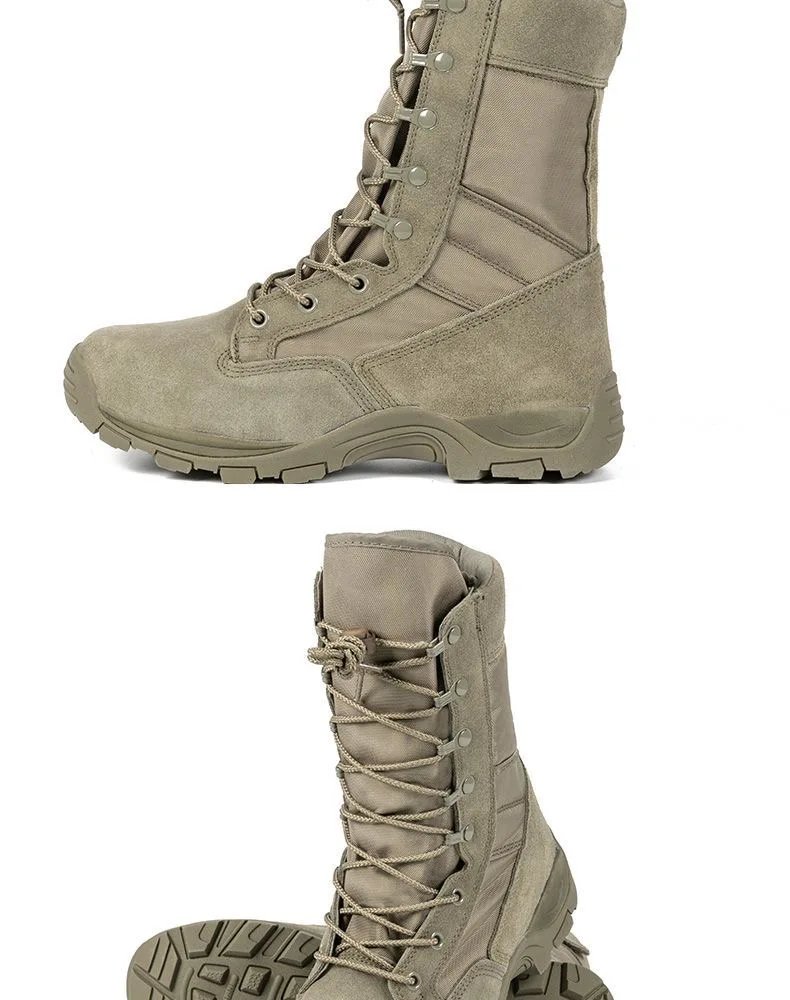 2025 New High Top Combat Boots Green Desert Brown Boot Lightweight Training Boots Hiking Boots Man Tactical Boots