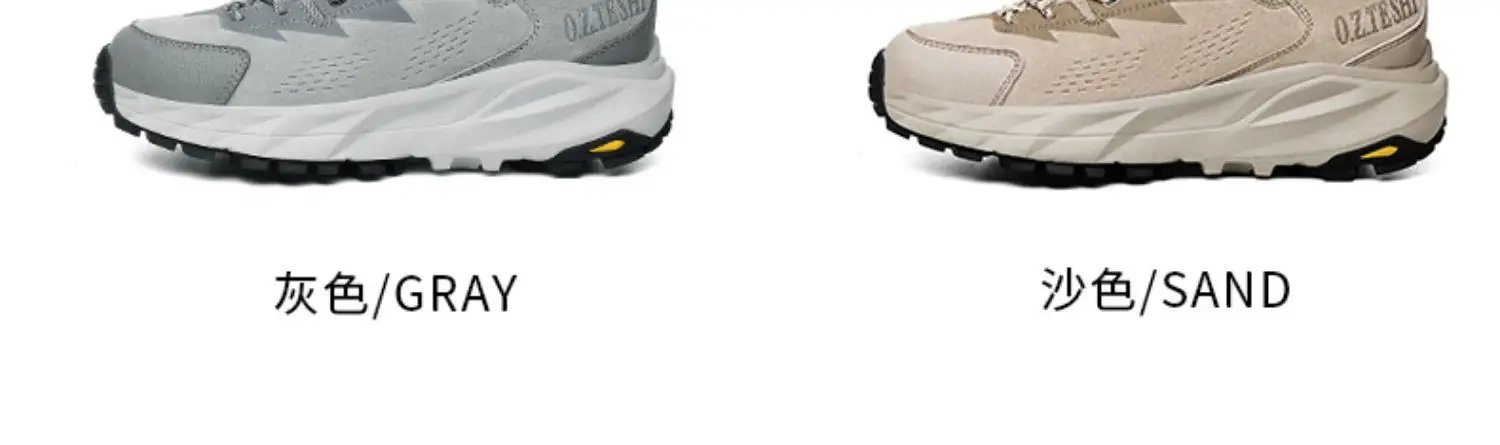 O.Z.TESHI Cow Leather Hiking boots Men waterproof hunting shoes Tactical Desert Combat Ankle Boots Male casual mountian Sneakers