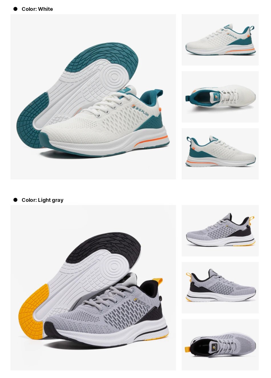 Baasploa Men Sport Shoes New Breathable Mesh Running Shoes Men Classic Casual Sneakers Male Non-slip Outdoor Comfort Walking