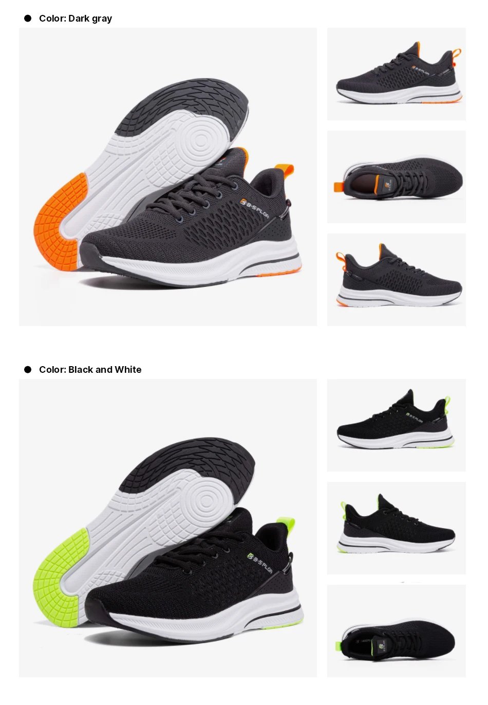 Baasploa Men Sport Shoes New Breathable Mesh Running Shoes Men Classic Casual Sneakers Male Non-slip Outdoor Comfort Walking