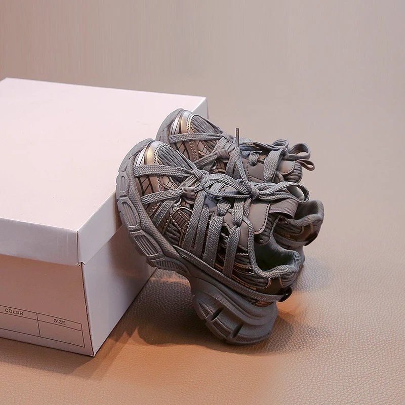 Children's Sneakers Chunky 2024 New Girls Basketball Shoes Fashion Versatile Kids Causal Boys Sports Shoes for School Breathable