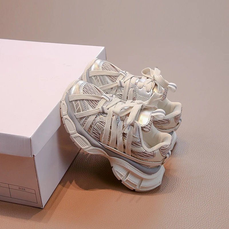 Children's Sneakers Chunky 2024 New Girls Basketball Shoes Fashion Versatile Kids Causal Boys Sports Shoes for School Breathable