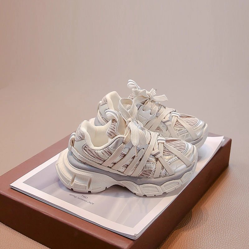 Children's Sneakers Chunky 2024 New Girls Basketball Shoes Fashion Versatile Kids Causal Boys Sports Shoes for School Breathable