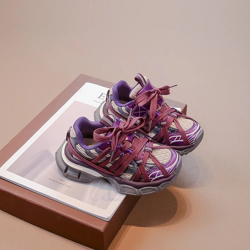 Children's Sneakers Chunky 2024 New Girls Basketball Shoes Fashion Versatile Kids Causal Boys Sports Shoes for School Breathable