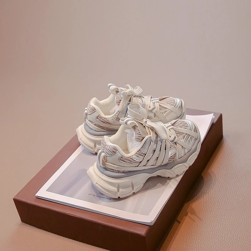 Children's Sneakers Chunky 2024 New Girls Basketball Shoes Fashion Versatile Kids Causal Boys Sports Shoes for School Breathable