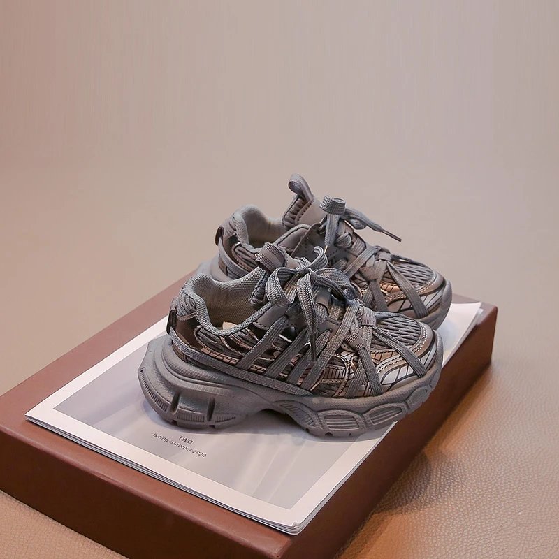 Children's Sneakers Chunky 2024 New Girls Basketball Shoes Fashion Versatile Kids Causal Boys Sports Shoes for School Breathable