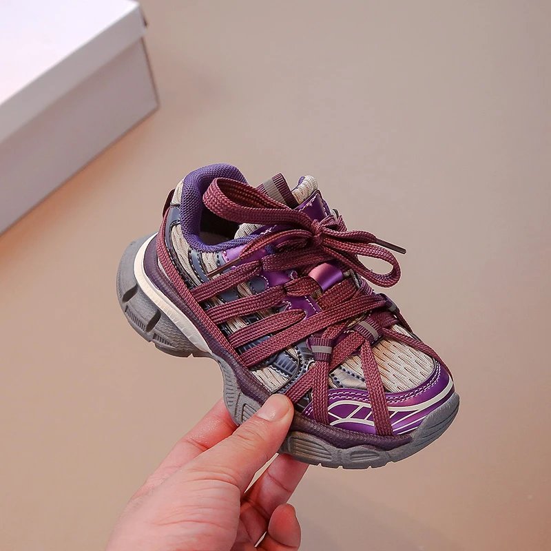 Children's Sneakers Chunky 2024 New Girls Basketball Shoes Fashion Versatile Kids Causal Boys Sports Shoes for School Breathable