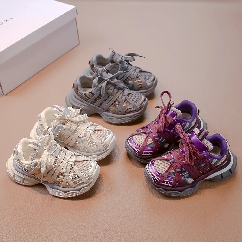 Children's Sneakers Chunky 2024 New Girls Basketball Shoes Fashion Versatile Kids Causal Boys Sports Shoes for School Breathable