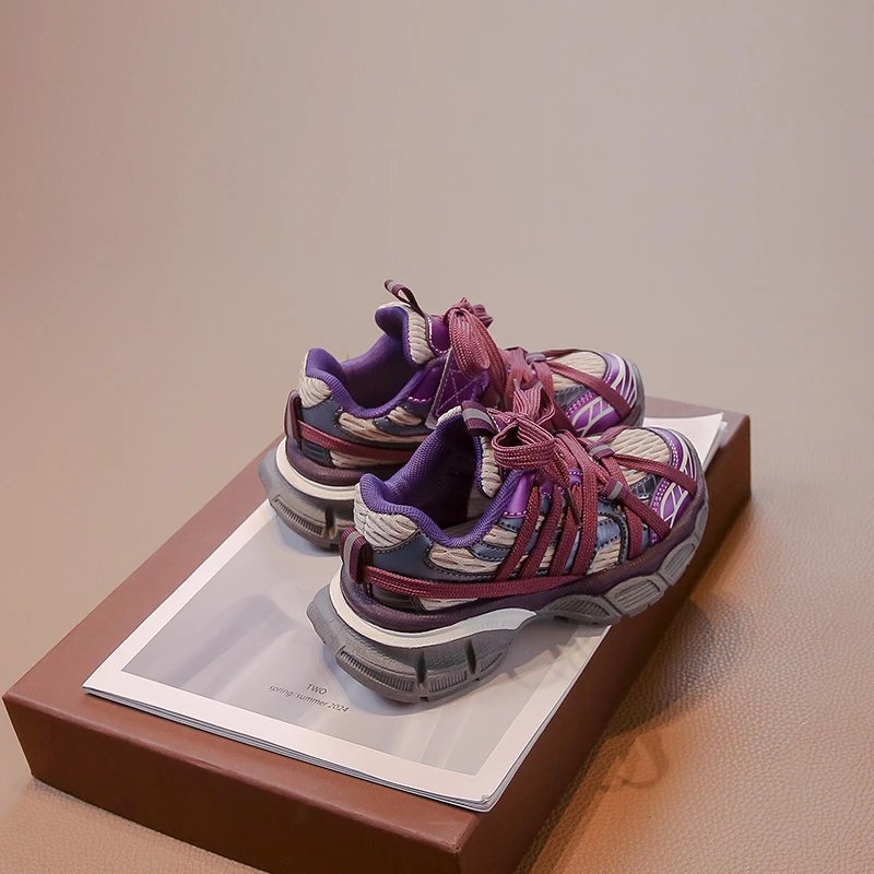 Children's Sneakers Chunky 2024 New Girls Basketball Shoes Fashion Versatile Kids Causal Boys Sports Shoes for School Breathable