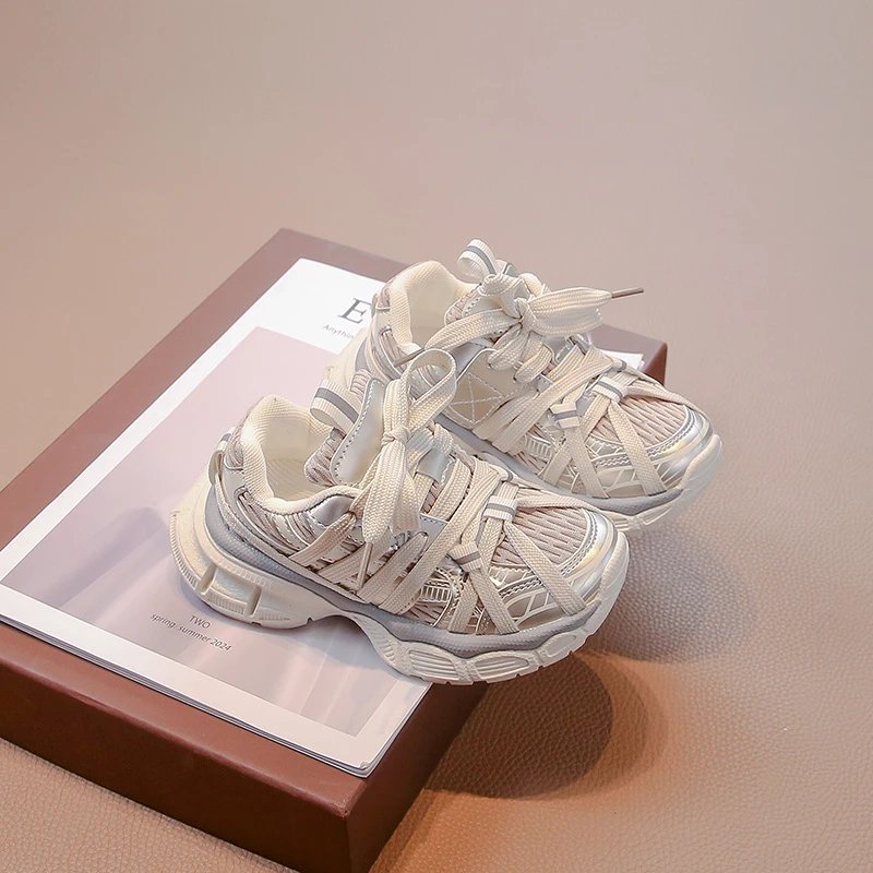 Children's Sneakers Chunky 2024 New Girls Basketball Shoes Fashion Versatile Kids Causal Boys Sports Shoes for School Breathable