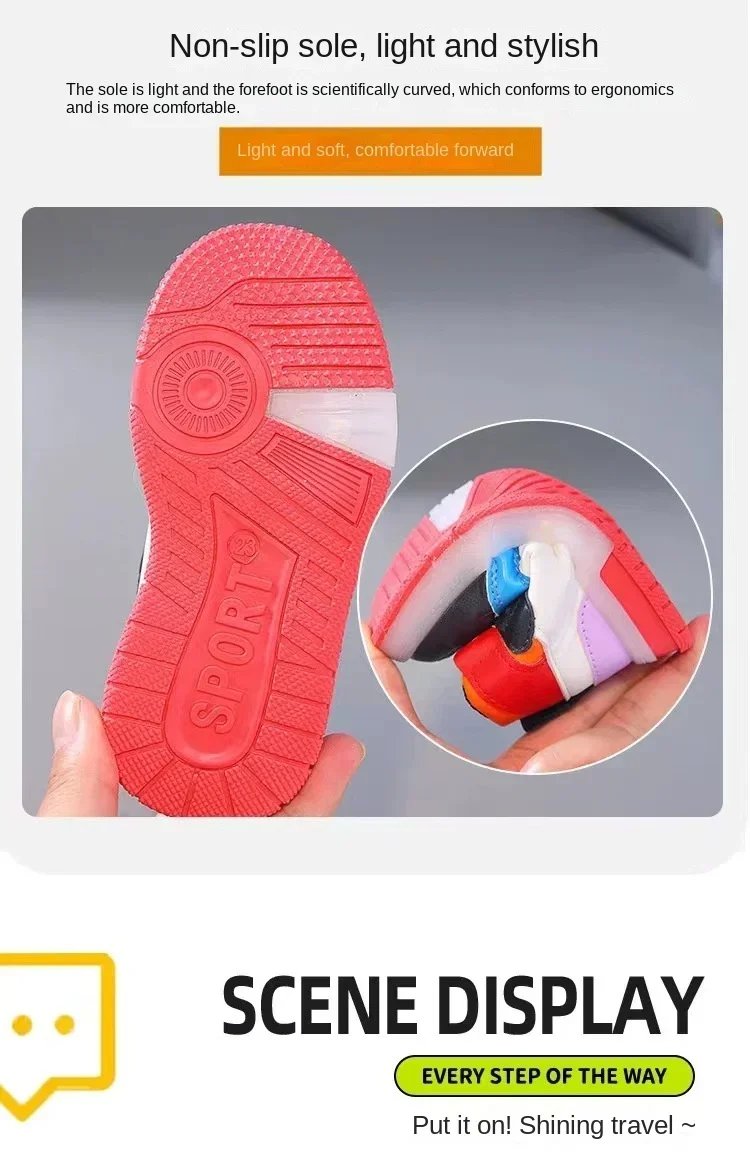 Disney Children's Sneaker Cute Minnie Mickey Cartoon Led Lighted Shoes for Kids Boys Girls Luminous Shoes Toddler Flash Lights