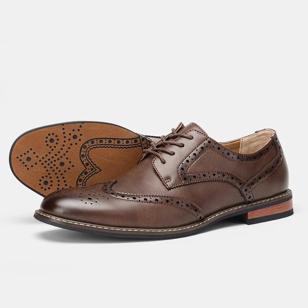 Size 7~13 Brogue Dress Shoes Man Wedding Leather Social Shoe Male Size 7~13 Brogue Dress Shoes Man Wedding Leather Social Shoe Male