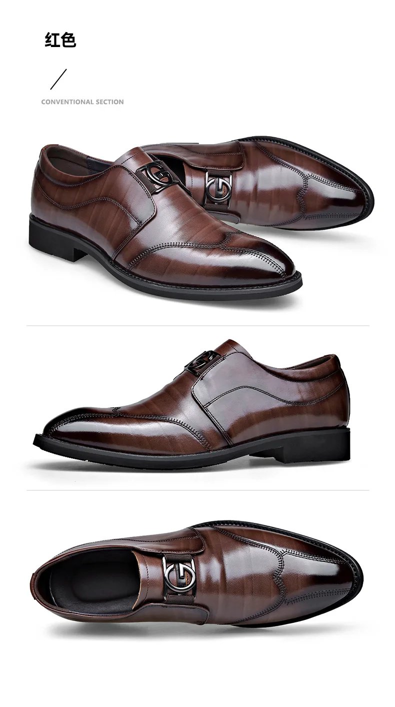 Luxury Mens Leather Shoes New Stylish Men's Shoes Pointed Oxford Wedding Leather Men Dress Shoes Gentleman Office Man Shoe