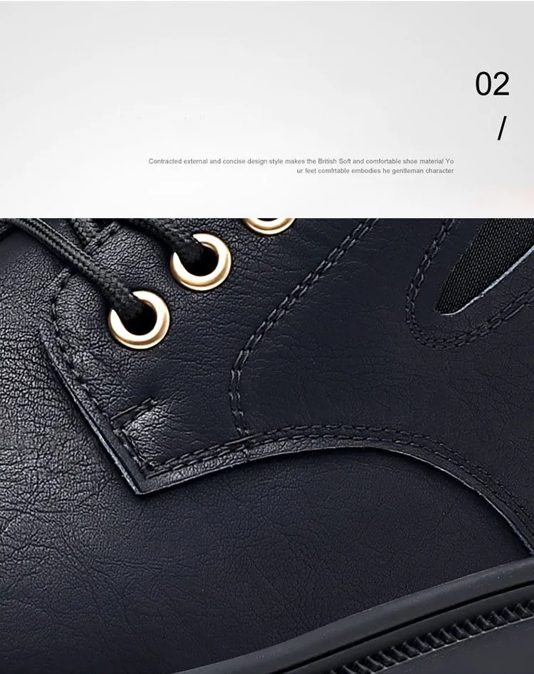 Trendy Men's Casual Shoes Sneakers Simple Men's Retro Platform Slip On Leather Shoes Elegant Formal Shoes Commuter Work Shoes