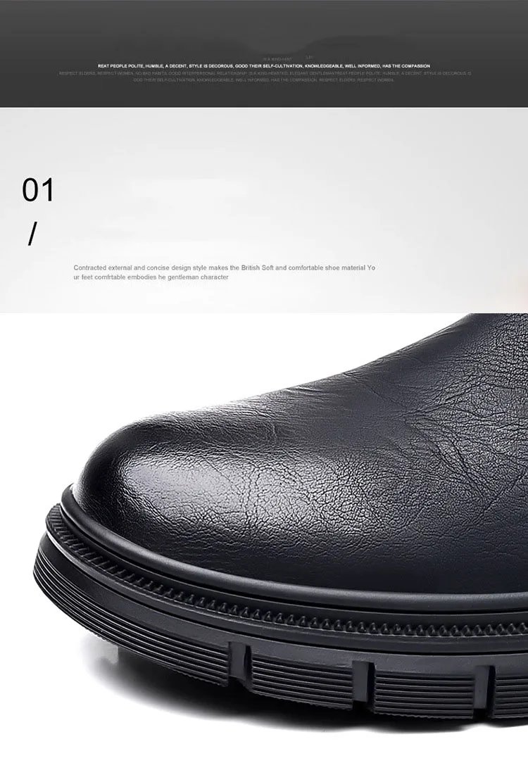 Trendy Men's Casual Shoes Sneakers Simple Men's Retro Platform Slip On Leather Shoes Elegant Formal Shoes Commuter Work Shoes
