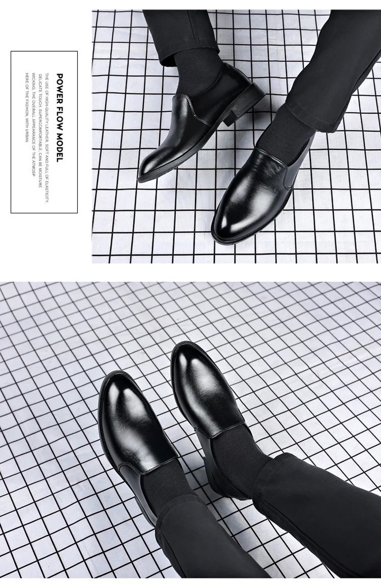 dress shoes men formal leather for men's elevator classic mens designer luxury casual social office increasing wedding shoes