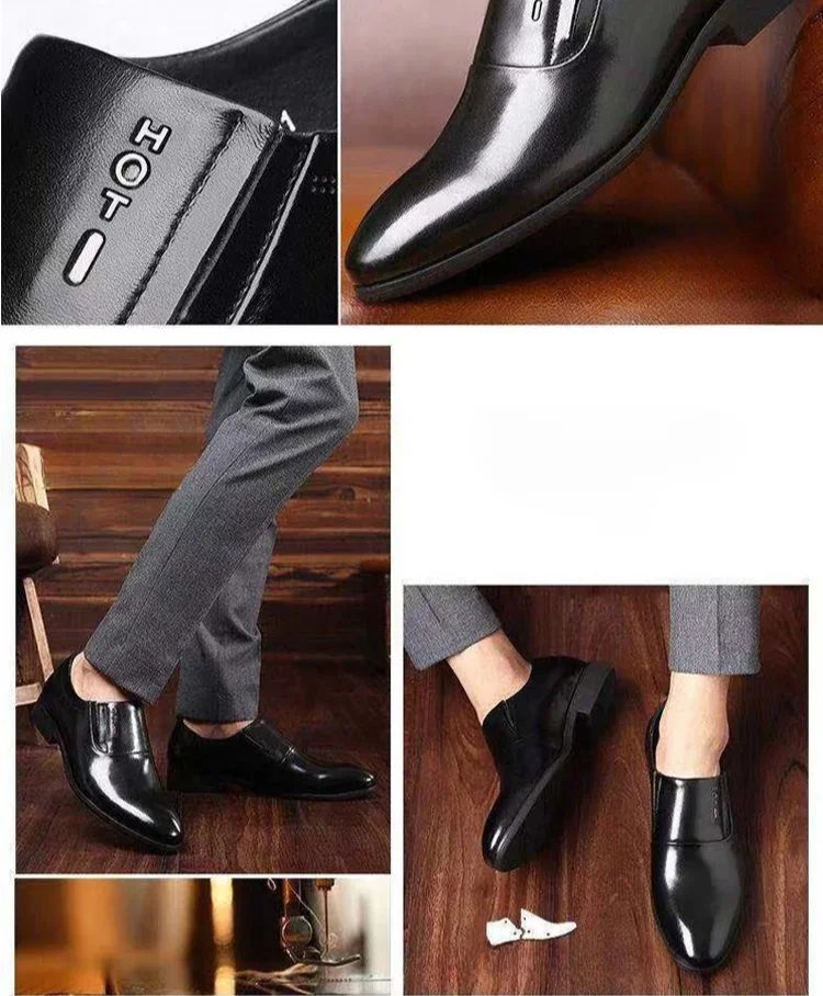 Spring Autumn Dress Shoes Man Leather Casual Business Cheap Clearance Party Suit Gentleman 39 2024 Trend New Social Shoe for Men