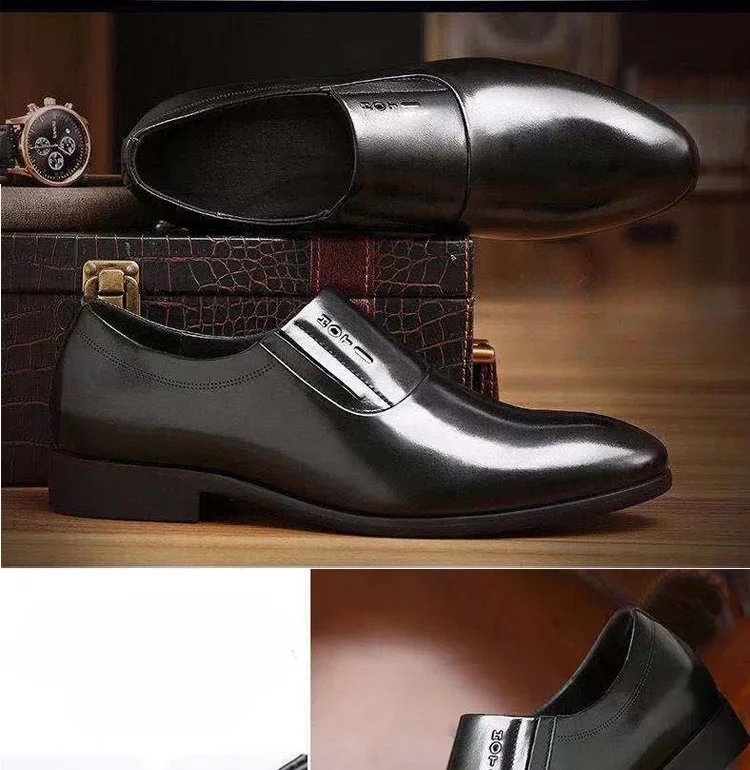 Spring Autumn Dress Shoes Man Leather Casual Business Cheap Clearance Party Suit Gentleman 39 2024 Trend New Social Shoe for Men