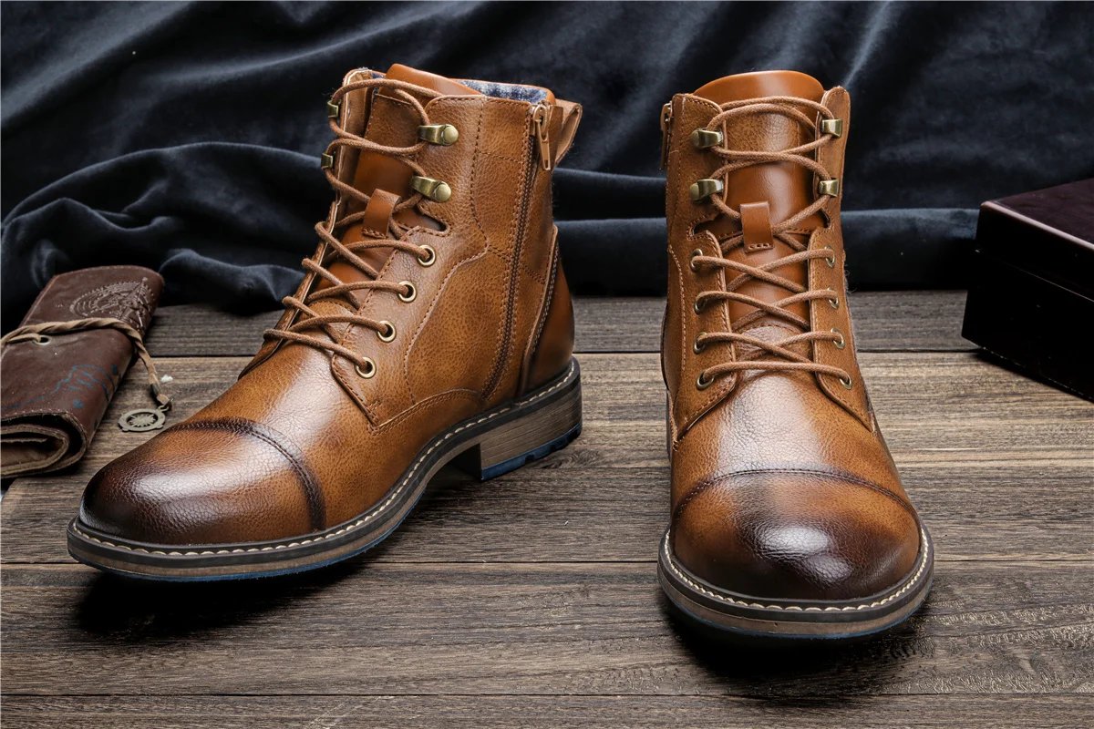 Size 7~13 Retro Men Boots 2023 Fashion Comfortable Spring Leather Boots Size 7~13 Retro Men Boots 2023 Fashion Comfortable Spring Leather Boots