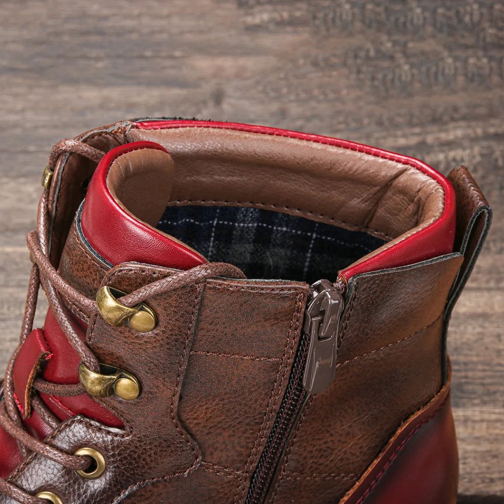 Size 7-13 Boots Men Brand 2024 Fashion Comfortable  Boots Leather #AL603C4