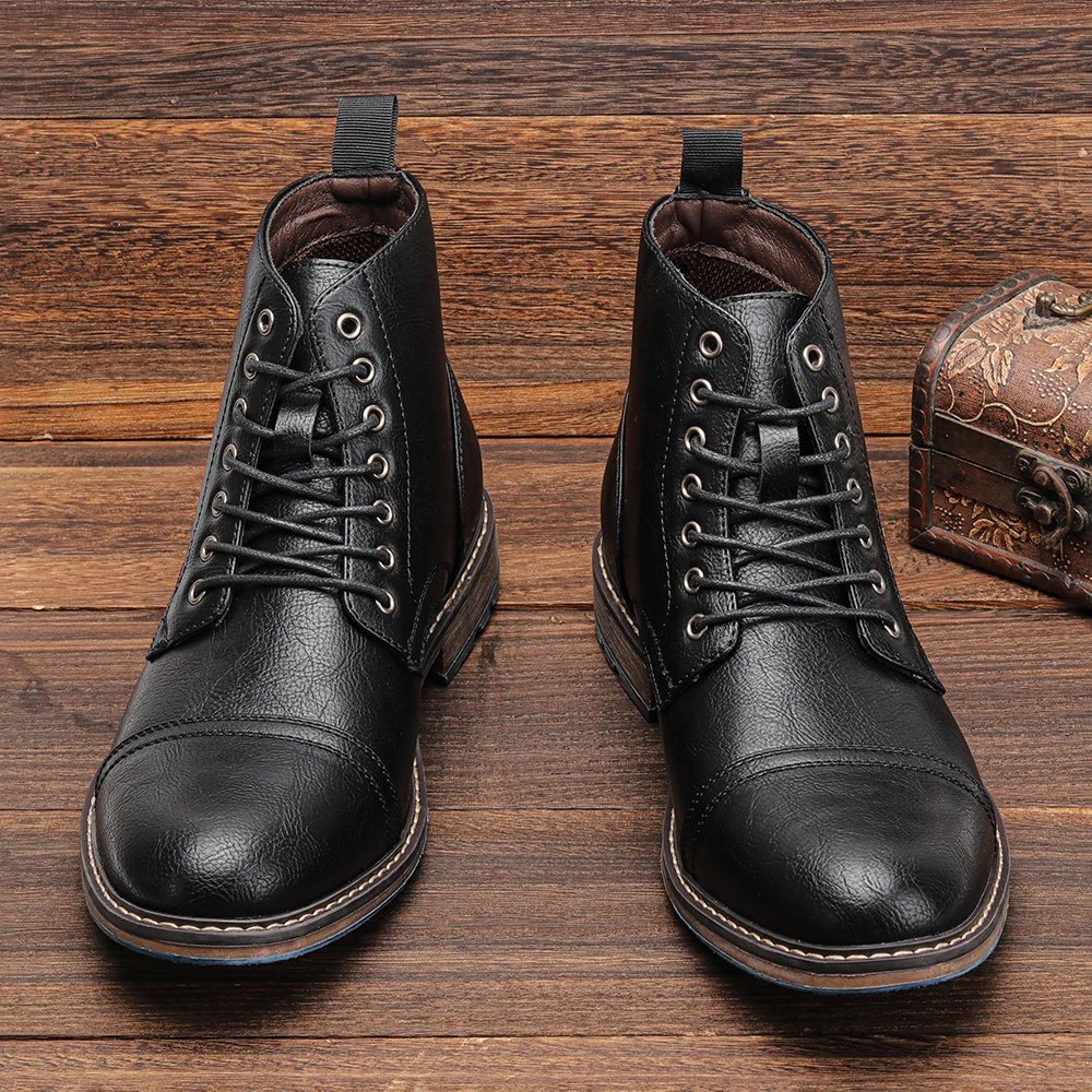 Ankle boots men 2024 fashion comfortable brand leather boots for men Ankle boots men 2024 fashion comfortable brand leather boots for men