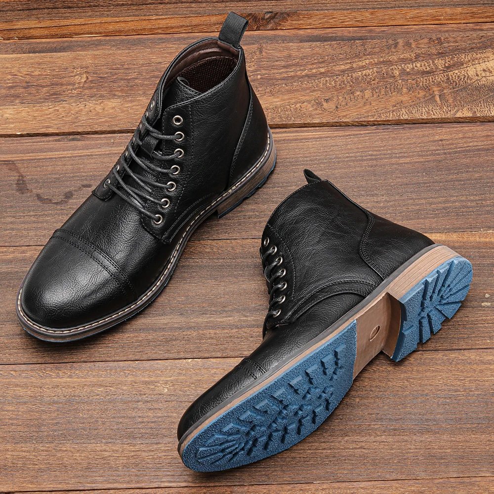 Ankle boots men 2024 fashion comfortable brand leather boots for men Ankle boots men 2024 fashion comfortable brand leather boots for men