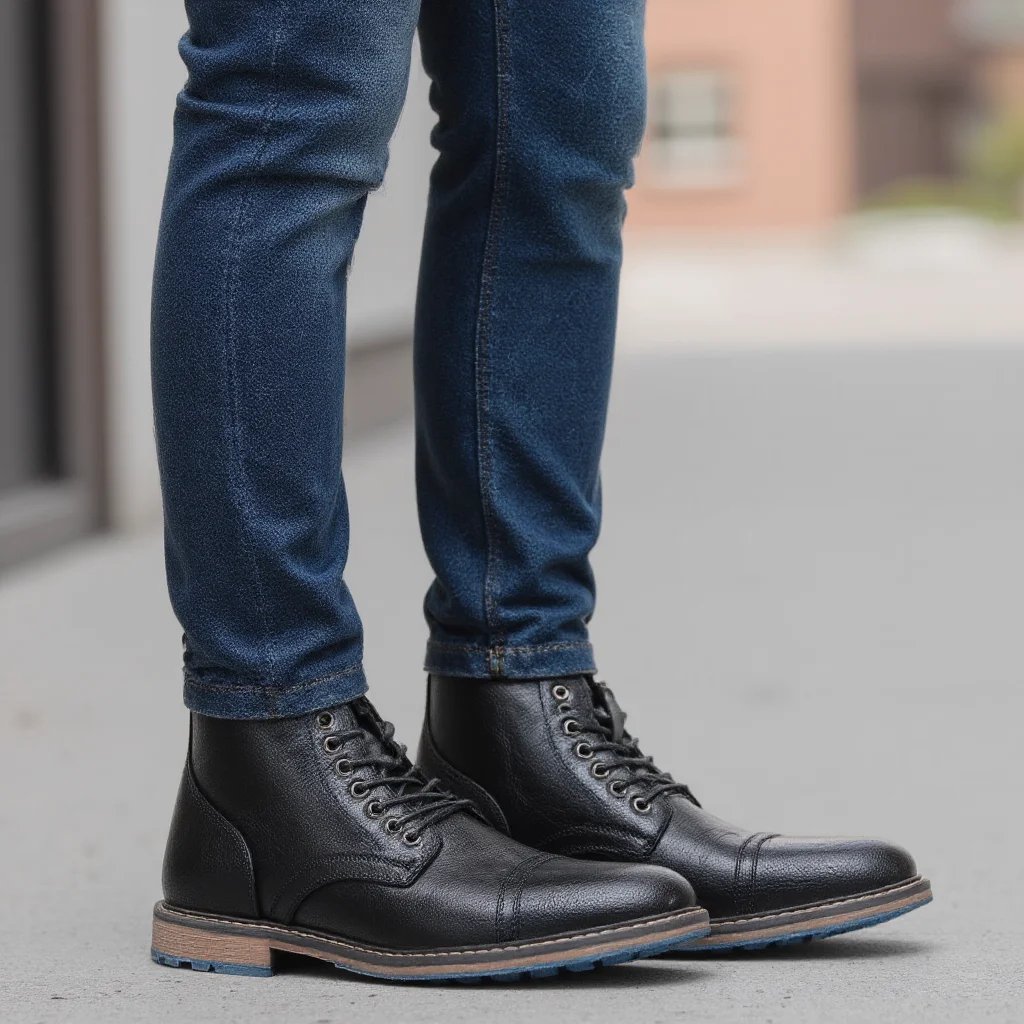 Ankle boots men 2024 fashion comfortable brand leather boots for men Ankle boots men 2024 fashion comfortable brand leather boots for men