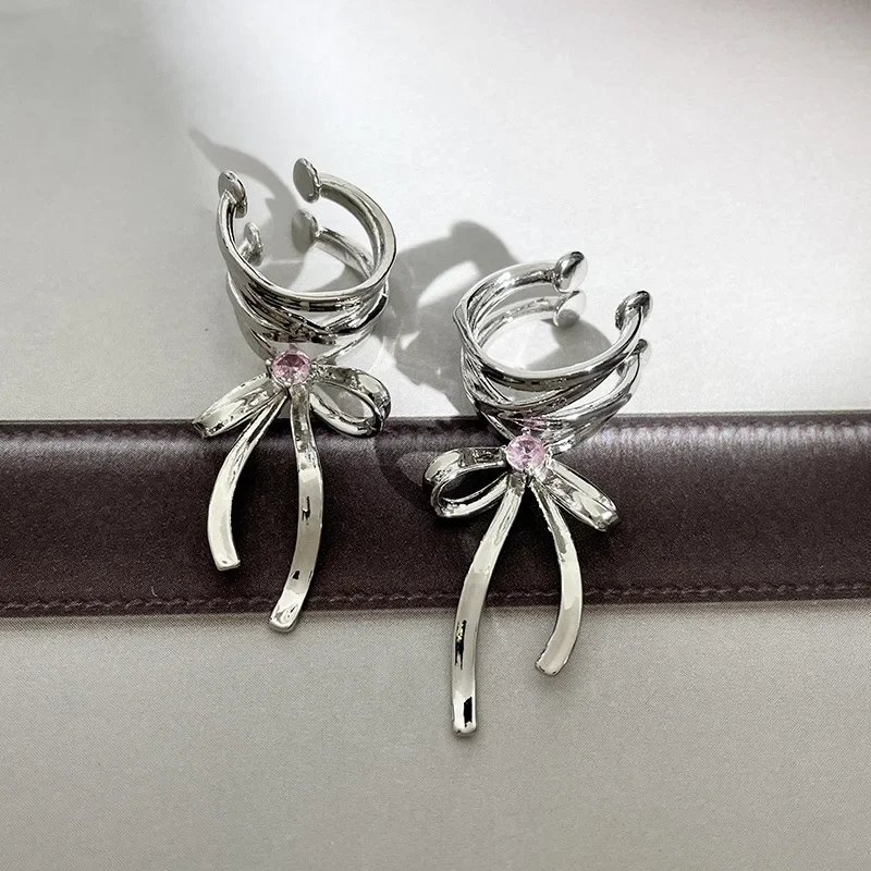 Girls New Ribbon Aesthetics Ear Clips Ballet Style Ribbon Bow-Knot Ear Cuff Women Korean Fashion Kpop Earring Jewelry Gifts Girls New Ribbon Aesthetics Ear Clips Ballet Style Ribbon Bow-Knot Ear Cuff Women Korean Fashion Kpop Earring Jewelry Gifts