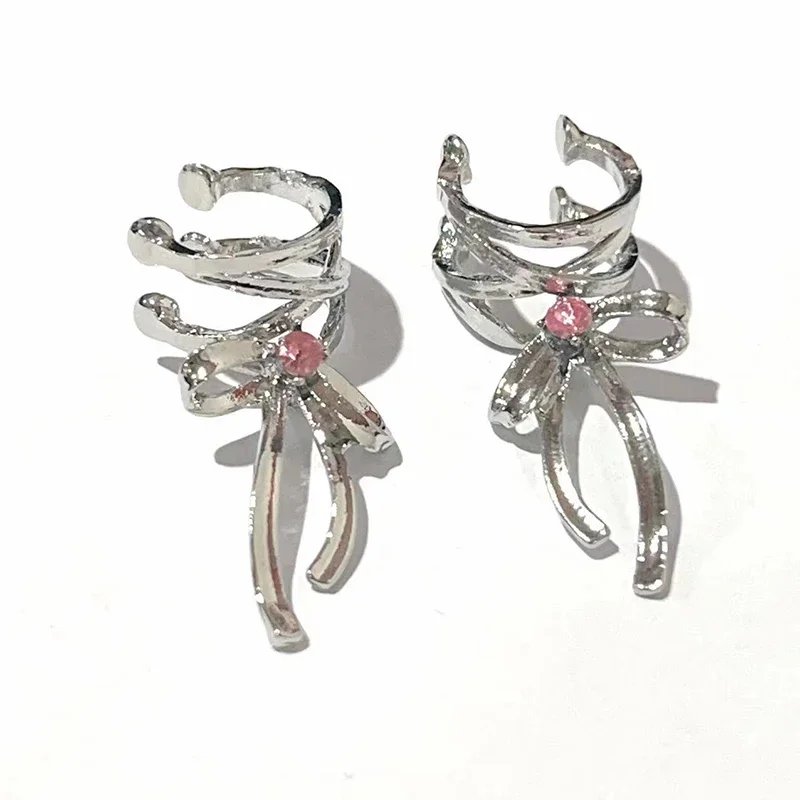 Girls New Ribbon Aesthetics Ear Clips Ballet Style Ribbon Bow-Knot Ear Cuff Women Korean Fashion Kpop Earring Jewelry Gifts Girls New Ribbon Aesthetics Ear Clips Ballet Style Ribbon Bow-Knot Ear Cuff Women Korean Fashion Kpop Earring Jewelry Gifts