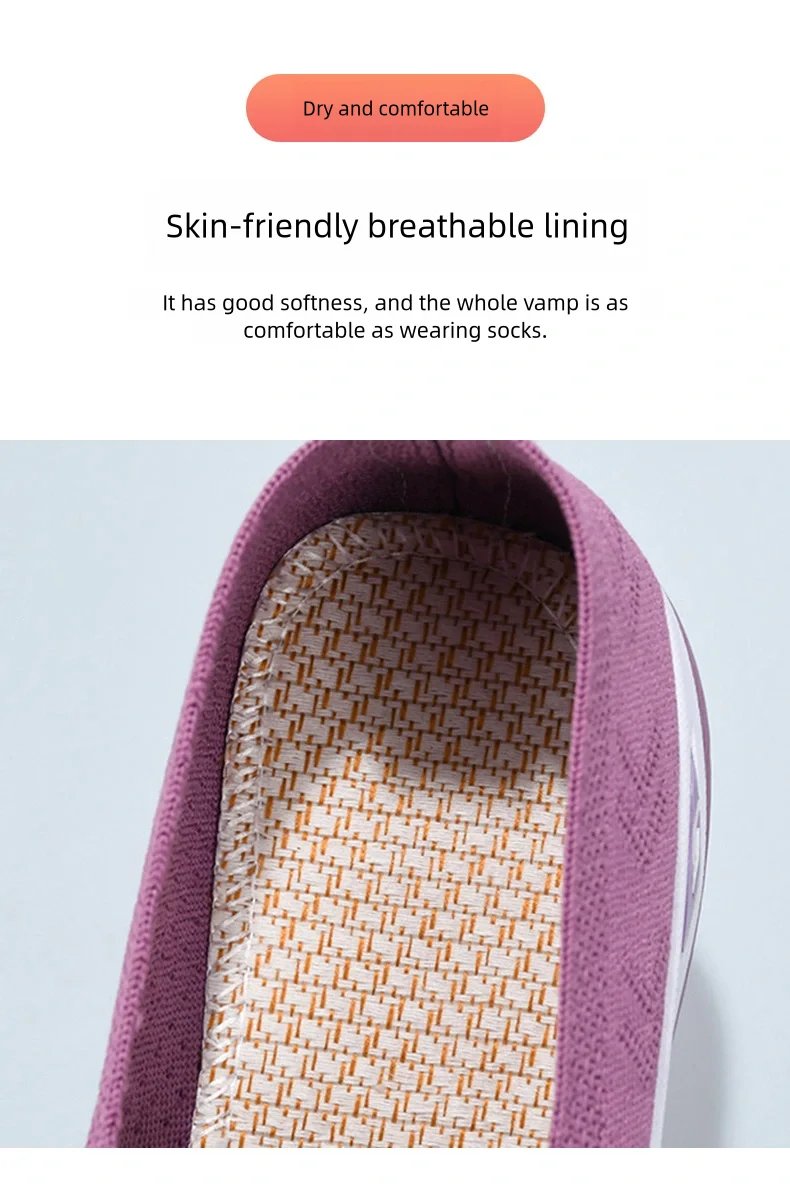 Women's shoes Solid Color Breathable Sneakers, casual sneaker women's summer sneakers, Low-top Knitted Casual Shoes Mom Shoes