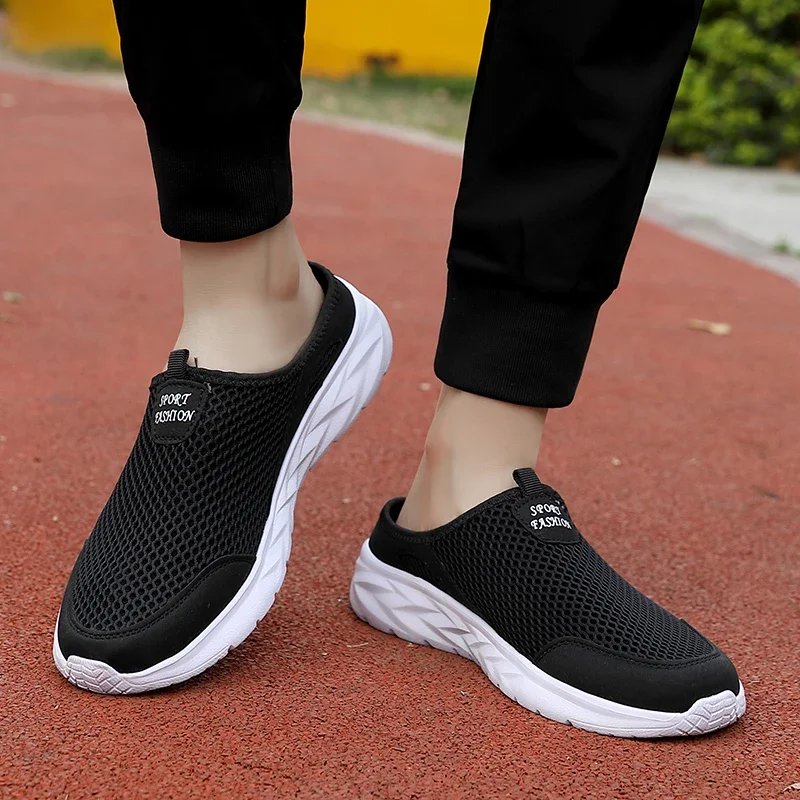 MAEDEF Summer Outdoor High Quality Anti-slip Men Leisure Shoes New 2024 Mesh Breathable Soft Comfortable  Flat-bottomed Slippers