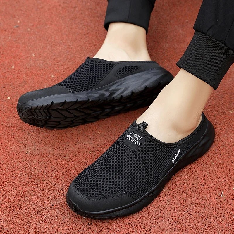 MAEDEF Summer Outdoor High Quality Anti-slip Men Leisure Shoes New 2024 Mesh Breathable Soft Comfortable  Flat-bottomed Slippers