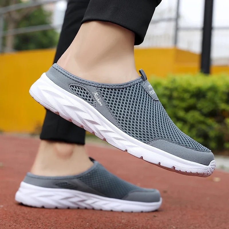 MAEDEF Summer Outdoor High Quality Anti-slip Men Leisure Shoes New 2024 Mesh Breathable Soft Comfortable  Flat-bottomed Slippers