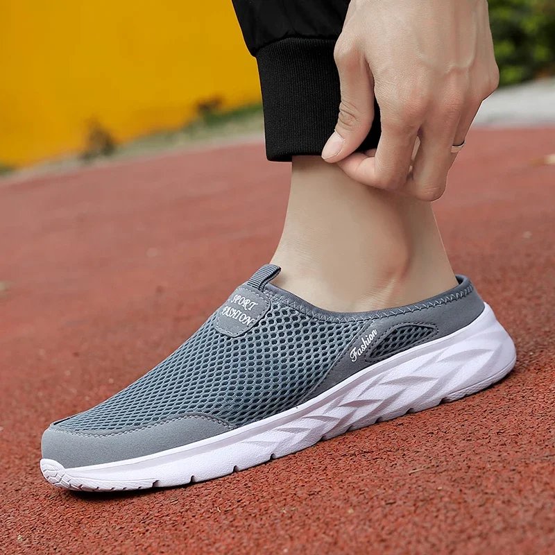 MAEDEF Summer Outdoor High Quality Anti-slip Men Leisure Shoes New 2024 Mesh Breathable Soft Comfortable  Flat-bottomed Slippers