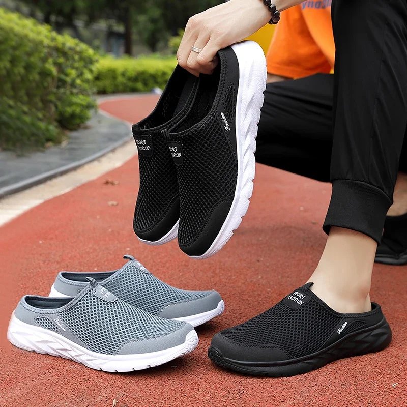 MAEDEF Summer Outdoor High Quality Anti-slip Men Leisure Shoes New 2024 Mesh Breathable Soft Comfortable  Flat-bottomed Slippers