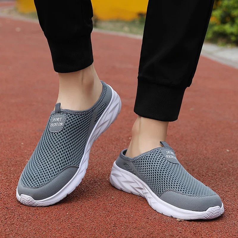 MAEDEF Summer Outdoor High Quality Anti-slip Men Leisure Shoes New 2024 Mesh Breathable Soft Comfortable  Flat-bottomed Slippers