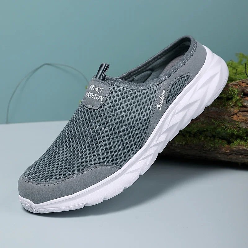 MAEDEF Summer Outdoor High Quality Anti-slip Men Leisure Shoes New 2024 Mesh Breathable Soft Comfortable  Flat-bottomed Slippers