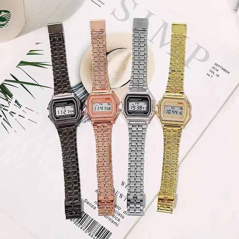 F91W Steel Strap Watches Women Watch Men Business Clock Multifunction LED Digtal Sports Wrist Watch Electronic Clock Electron wi F91W Steel Strap Watches Women Watch Men Business Clock Multifunction LED Digtal Sports Wrist Watch Electronic Clock Electron wi