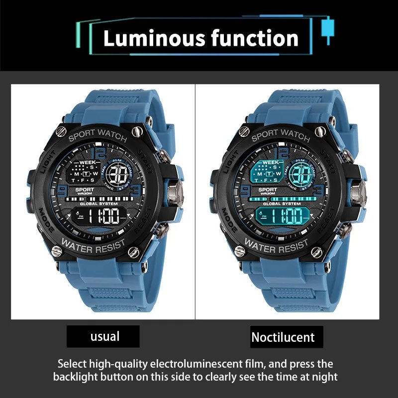 Top Luxury Electronic Watch for Man Outdoor Sport Watch Stopwatch Waterproof Calendar Digital Clock 24355 Top Luxury Electronic Watch for Man Outdoor Sport Watch Stopwatch Waterproof Calendar Digital Clock 24355