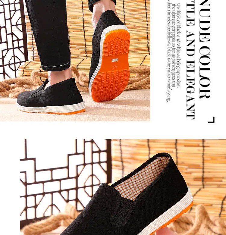 Old Beijing cloth shoes, military single men's black cloth shoes, tire sole men's single shoes, canvas shoes