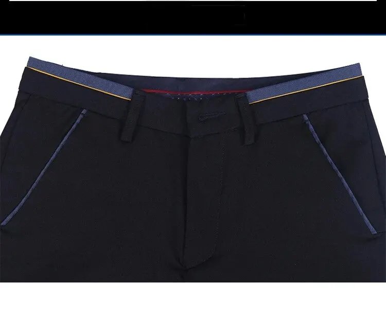 Men's Elastic Straight Pants Business Casual Long Suit Pants Male Formal Trousers Solid Colors Black BLue Men's Elastic Straight Pants Business Casual Long Suit Pants Male Formal Trousers Solid Colors Black BLue